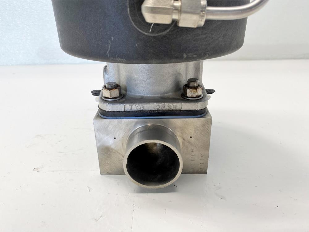 ITT Pure-Flo 1-1/2" Butt-Weld Stainless Sanitary Diaphragm Valve w/B217 Actuator